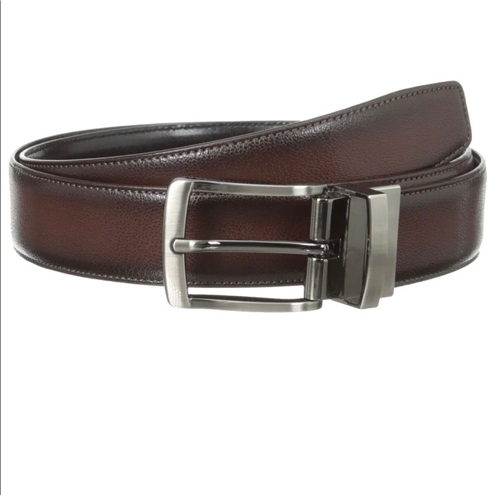 🎁 💝 New Perry Ellis Men's Burnished Edge Reversible Bl